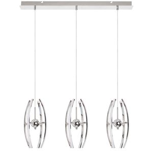 LED Hanglamp - Hangverlichting - Optra - 36W - Natuurlijk Wit 4000K - 3-lichts - Mat Chroom - Aluminium