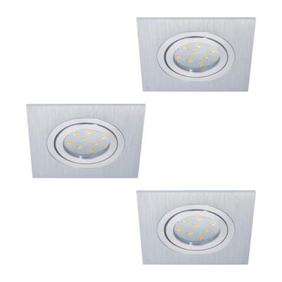 Eglo InbouwspotAreitio Square set van 3 metaalgrijs - 98637