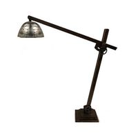 Vloerlamp hout met blikken kap