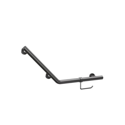 Crosswater Handgreep met WC-rolhouder - schuin - 71.9x33.2cm - Slate (gunmetal) GBA7232T