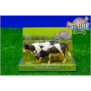 Kids Globe globe koe zwart/wit staand 1:32, 2st