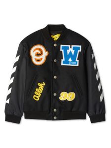 Off-White Kids veste bomber à détail de patch - Noir