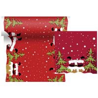 Papieren tafelloper met servetten Kerst thema - Tafellakens - thumbnail