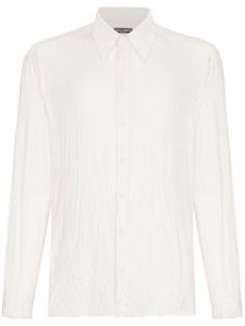 Dolce & Gabbana chemise en satin à boutonnière - Blanc