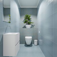 Toiletmeubel Mondiaz Ada | 40 cm | Meubelkleur Talc | Lex wastafel Talc Midden | Zonder kraangat