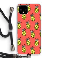 Ananas: Pixel 4 Transparant Hoesje met koord