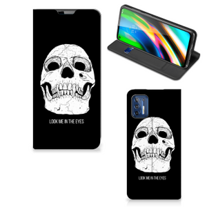 Mobiel BookCase Motorola Moto G9 Plus Skull Eyes