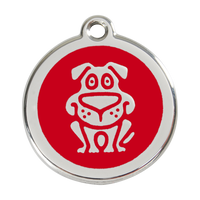 Dog Red roestvrijstalen hondenpenning large/groot dia. 3,8 cm - RedDingo