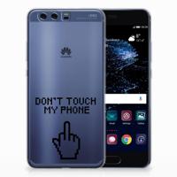 Huawei P10 Plus Silicone-hoesje Finger Don&apos;t Touch My Phone