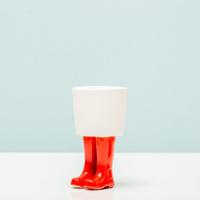 Regenlaarzen bloempot - Klein/rood