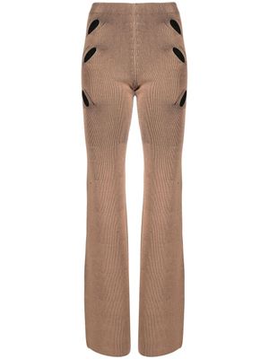 Dion Lee pantalon évasé à détails de découpes - Marron