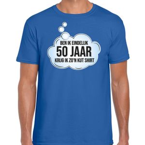 Verjaardag cadeau t-shirt voor heren - 50 jaar/Abraham - blauw - kut shirt