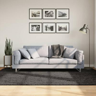 VidaXL Vloerkleed istan hoogpolig glanzend 160x230 cm antracietkleurig