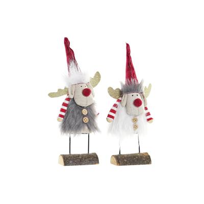 Kerstversiering DKD Home Decor Polyester Rendier (8 x 5 x 23 cm) (2 Stuks)