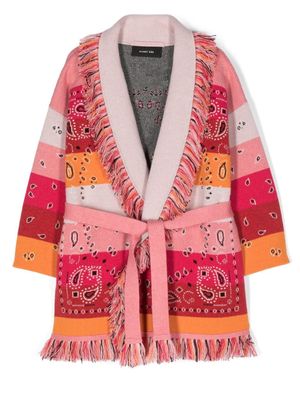 Alanui Kids cardigan mi-long à motif cachemire - Rose