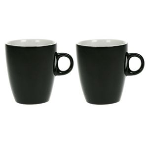 Set van 8x stuks koffie kopjes/bekers zwart 190 ml