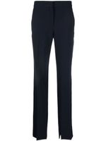 Stella McCartney pantalon slim à fentes - Bleu