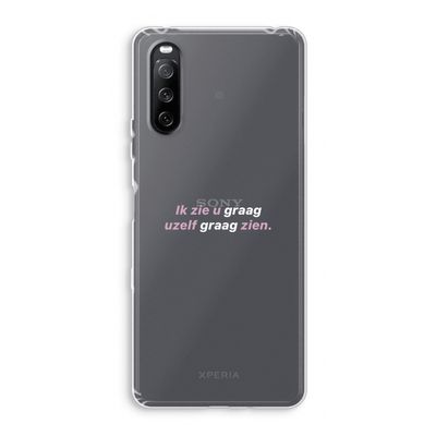 uzelf graag zien: Sony Xperia 10 III Transparant Hoesje