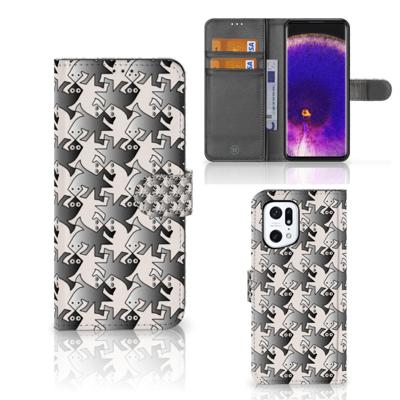OPPO Find X5 Pro | Telefoonhoesje | Met pasjeshouder | Salamander Grey