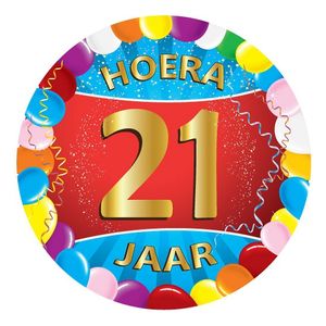 50x Gekleurde bierviltjes 21 jaar feestartikelen