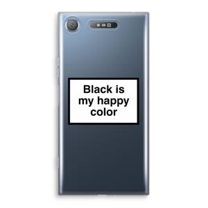 Black is my happy color: Sony Xperia XZ1 Transparant Hoesje