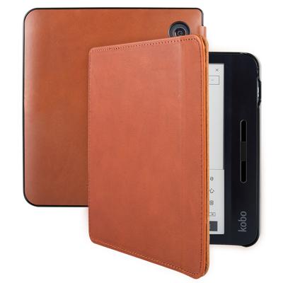 Lunso Kobo Libra H20 hoes (7 inch) - Leren sleepcover - Cognac
