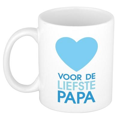 Bellatio Decorations - Koffiemok - Voor de liefste papa - cadeau beker - Vaderdag - 300 ml Bellatio Decorations - Koffiemok - Voor de liefste papa - cadeau beker - Vaderdag - 300 ml