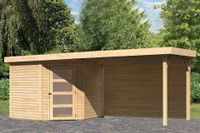 Woodfeeling | Tuinhuis Schwandorf 5 met Overkapping 2,8 en Achterwand | Onbehandeld