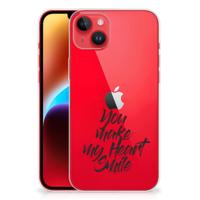 iPhone 14 Plus | Siliconen hoesje | met naam Heart Smile