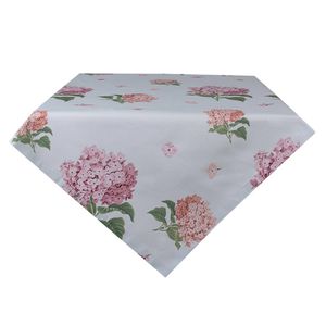 Clayre & Eef Tafelkleed 150x150 cm Blauw Roze Katoen Vierkant Hortensia Blauw