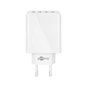 Goobay USB-A adapter - USB-A oplader - CEE 7/16 - USB-A adapter - 4 poorts - 2000mA - 30W - 5V - wit
