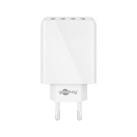 Goobay USB-A adapter - USB-A oplader - CEE 7/16 - USB-A adapter - 4 poorts - 2000mA - 30W - 5V - wit