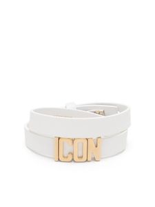 DSQUARED2 bracelet en cuir Icon à design multi-tours - Blanc