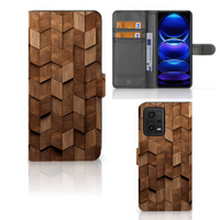 Book Style Case voor Xiaomi Redmi Note 12 5G | Poco X5 Wooden Cubes - thumbnail