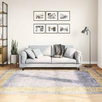 VidaXL Vloerkleed wasbaar anti-slip 150x230 cm grijs en goudkleurig