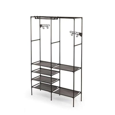 Klerenkast Kipit Zwart Metaal Stof Polypropyleen 108 x 36 x 170 cm