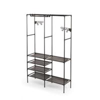 Klerenkast Kipit Zwart Metaal Stof Polypropyleen 108 x 36 x 170 cm
