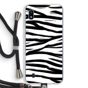 Zebra pattern: Samsung Galaxy A10 Transparant Hoesje met koord