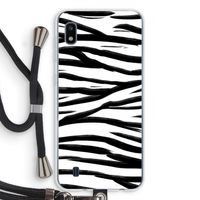 Zebra pattern: Samsung Galaxy A10 Transparant Hoesje met koord
