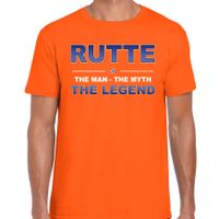 Rutte naam t-shirt the man / the myth / the legend oranje voor heren