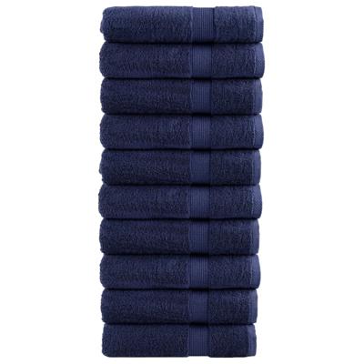 VidaXL Badhanddoeken solund 10 st 600 g/m² 70x140 cm marineblauw