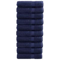 VidaXL Badhanddoeken solund 10 st 600 g/m² 70x140 cm marineblauw
