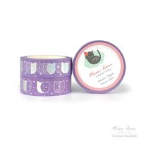 Meow Amor Creative Purple Cat Moonphase Holographic Foil Washi Tape