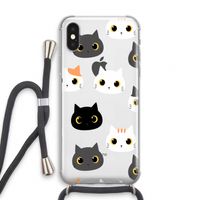 Katten: iPhone XS Transparant Hoesje met koord
