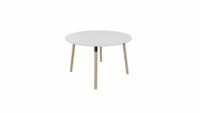 Tafel 9311 rond - 80 cm. - Zwart - Wit - Beuken naturel - thumbnail