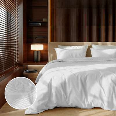 Dekbedovertrek Embossed Geometric - Wit - Lits-Jumeaux (240x220 Cm) - Wit Microvezel - Effen - Zydante - Dekbed-Discounter.nl Dekbedovertrek Embossed Geometric - Wit - Lits-Jumeaux (240x220 Cm) - Wit Microvezel - Effen - Zydante - Dekbed-Discounter.nl