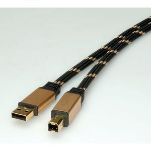 ROLINE GOLD USB 2.0 kabel, type A-B, 1,8 m