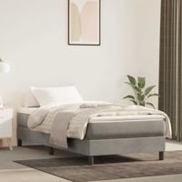Pocketveringmatras medium 90x210x20 cm fluweel lichtgrijs