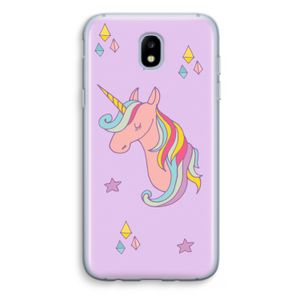 Roze eenhoorn: Samsung Galaxy J5 (2017) Transparant Hoesje