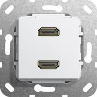 Gira Standaard 55 aansluiting voor 2x HDMI zuiverwit glanzend